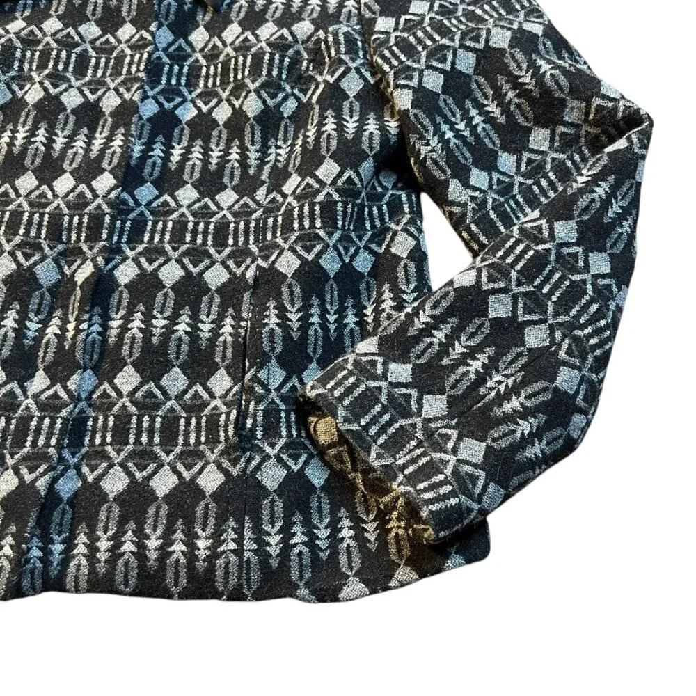 Women's Pendleton 100% Wool Jacquard Pattern Zipper Jacket Coat Blazer - Large - Picture 3 of 15